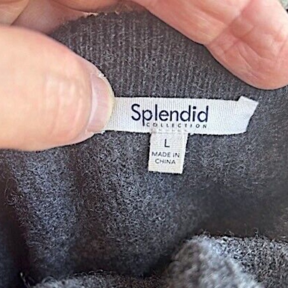 SPLENDID Collection Cashmere Open-Front Color-Blocked Cardigan EUC/sz L - Picture 10 of 12